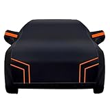 Car cover Compatible with Renault 5 GT Turbo 1985-1991,waterproof car cover, rainproof, dustproof, sun-proof, UV-proof (black orange)