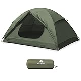 Voyager 2 Man Tent - Waterproof, Windproof, Quick Setup, Spacious 2-Person Camping Tent, Durable, Lightweight Outdoor Shelter, Ideal for Hiking, Backpacking, Camping- 225x135x110cm- Green