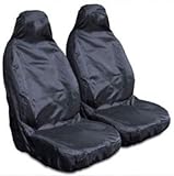 For Ford Transit Courier All Years - Heavy Duty Black Pair Waterproof Car Front Seat Covers Protectors - 2 x Fronts