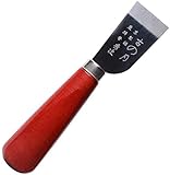 Leather Skiving Knife with Wooden Handle - Leather Edging Tool for DIY Leathercraft Cutting