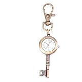 Hemobllo 1pc Clip on Watch Round Pocket Watch Keychain Keyrings Women Pocket Retro Pendant with Keychain Fob Key Chain Quartz Man