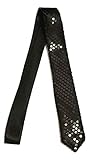 L&L® Handmade Skinny Neck Tie SATIN SEQUINNED Party Plain Fancy Dress Magic Show UK (black)