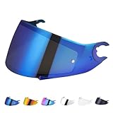 Motorcycl Helmet Visor for Shark D Skwal D-Skwal 2 Spartan, Full Face Replacement Helmet Lens Visor Accessories (Chrome Blue)
