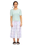 Ladies Ex Laura Ashley 100% Pure Cotton Short Sleeve Pyjama Set Womens Summer Top PJ Loungewear Clothing Sets Shorts Pyjamas Lounge Wear Bottoms Desginer Gift Check Print Top Tee (Mint Green, S)