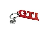 BRISA VW Collection - Volkswagen Metal Keychain Keyring Keychain Accessory Keyholder in GTI Design (Lettering Red)