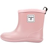 Weishuo Toddler Wellies Soft PVC Boots Waterproof Lightweight Rain Boots for Little Kids Unisex Boys Girls, Manufacturer Size 13, 4 UK Child, Pink