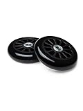 Two Bare Feet 100mm Stunt Scooter Wheels + ABEC9 // Fit TBF Slamm Razor MGP Grit JD Bug (Plain Black (Pair))