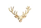 Brooch Lapel Pin for Men Antique Gold Reindeer Head Horn Stag Lapel Stick Pin Badge Coat Suit Wedding Gift Party Shirt Collar Accessories