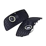 XEBRAD Front Bumper Lower Grille Halo Fog Lights Assembly Angel Eyes Lamp, for VW, for Golf, for Jetta, MK5 2004-2009 Car Accessories Car Fog Light Grille Mesh