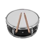 Lechnical 12inch Snare Drum Head with Drumsticks Shoulder Strap Drum Key for Student Band(Black)