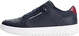 Tommy Hilfiger Men’s Leather Basketball Trainers, Blue (Desert Sky), 10