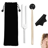 528hz Tuning Fork with Silicone Hammer and Bag, Tuning Forks for Healing, Tuning Fork Medical, Healing Instruments, For Chakra Hammer Ball Diagnostic, Medical Sound Healing/Meditation Tool