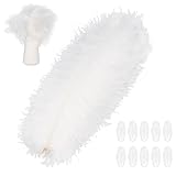 Ostrich Feathers, 10 pcs Natural Feathers Plume, 11.8-13.8 Inch White Craft Feather for Wedding Centerpieces Party Home Table Decoration DIY Crafts
