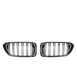 MWCMAMBG Car Front Grill For BMW 6 Series GT G32 630I 640I 640D XDrive 2017-2019, Black Plastic, Double Line Slat Racing Grille