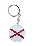 Keychain Cross of Burgundy, Spanish flag, round and antique style