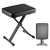 Piano Stool X-Style Keyboard Stool Padded Folding Piano Bench Adjustable Height With High-Density Sponges Non-Skid Design Black
