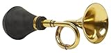 IBA Indianbeautifulart Vintage Brass Bugle Horn Retro Clown Horn Metal Air Horn with Squeeze Bulb for Old Car-Taxi-Golf Cart