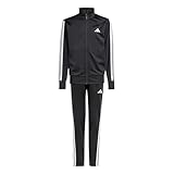 adidas Unisex Kids ESSENTIALS CLIMACOOL STRIPES TRACKSUIT, black/white, 13-14 Years