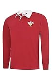 Wales Long Sleeve Retro Style Rugby Shirts. 6 Nations Rugby (L (42-44)) Red