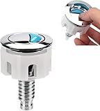 JEOPKO 1Pcs Toilet Flush Button, Round Head Dual Toilet Push Button, Cistern Flush Replacement, Toilet Push Button Flush Replacement Compatible with Ideal Cistern Tank Toilet Flush System