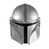 Mandalorian Helmet, Boba Fett Full Head PVC Mask Halloween Cosplay Costume Props For Adult Silver