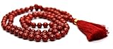 Hand Knotted Mala/Red Coral Mala Necklace with Tassel/Natural Red Coral Mala/ 7mm 108 beads mala/yoga meditation mala/Root Chakra Mala