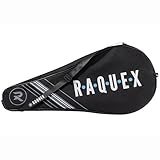 Raquex Tennis Racket Bag – Blue or Black - Tennis Racket Cover Bag, Squash & Badminton Racquet Bag for 2 Racquets & Accessories with Shoulder Strap (Black)