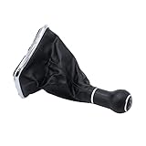 SHLPDFM 1 PC Shift knob gaitor Black PU Leather 5 Speed Gear Shift Knob Gaitor Fits for VW Mk4 Golf/GTI / R32 Jetta/Bora 1999-2005