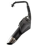 125cc Motorcycle Black Exhaust System compatible with Lexmoto Hawk 125 XGJ125-28
