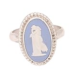 Women's Sterling Silver Wedgwood Ring (Size L 1/2) 9x15mm Head | Luxury Ladies Ring