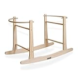 Clair de Lune Wooden Standard Rocking Moses Basket Stand Natural