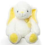 abeec Easter Bunny Teddy | Soft Plush Rabbit Toy | Adorable Stuffed Animal for Kids & Babies | Easter Gift | My First Teddy | Cuddly Bunny with Yellow Bow | Baby Shower & Birthday Present