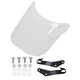 Klanata Motorcycle Windshield Windscreen with Mounting Bracket, Fit for Suzuki VX 800 SV 650 GS 500E GSF 600N 1200N, XJ XJR, 5" & 7" Headlights, Black (Transparent)