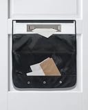 Uniclife Black Mail Slot Catcher for Door, Large Capacity Letter Box Catcher, Front Door Letterbox Catcher with Hook and Loop Fasteners, Indoor Post Catcher Bag for Small Packages & Magazines