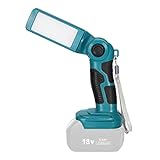 YEX-BUR LED Torch for Makita 14.4v 18v Li-ion LXT Battery, 12W 1000LM LED Flashlight with 5V 2.1A USB-A Charging Port for Camping Jobsite Lighting Emergency