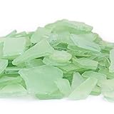 CYS EXCEL Sea Glass 16 Ounces Light Green | Multiple Color Choices Crushed Glass Vase Filler | Aquarium Nautical Décor for Art Crafts Flat Frosted Dyed Color Stone