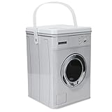 Hapivida Laundry Powder Bin, Vintage Style Portable Washing Powder Storage Tin with Handle and Lid, Large Capacity, Tinplate Material, for Home Laundry Room Kitchen Organiser