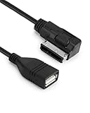 Cable Adapter for AMI MDI MMI AUX for Car VW AUDI A3 S4 A5 S5 A6 S6 A7 A8 Q5 Q7 R8 MP3 Cable Adapter USB Music Interface USB Charging Cable Transmits Audio From MP3 Players Phones Tablets Black