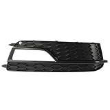 Right O/S Driver Side Black Honeycomb Front Bumper Lower Fog Light Lamp Grill Cover Compatible With Audi A5 S-Line S5 2013 2014 2015 2016