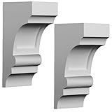 Vercraft 2 Pack Corbels 4-inch W x 5 1/4-inch D x 10-inch H Bracket White Corbels Decorative for Doorway Countertops Porches Fireplace Mantel Beams Tabletops Entryways or Embellished Trim