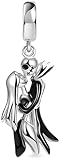 The Charmery Nightmare Christmas Jack and Sally Charm 925 Sterling Silver Pendant Charm Compatible with Pandora Charms,and Many Other UK Charm Bracelets