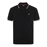 Merc of London Men's CARD, Polo Shirt Plain Polo Short Sleeve Polo Shirt, Black, Large (Manufacturer size: L)