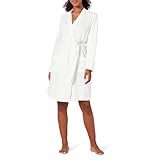 Amazon Essentials Women's Lightweight Waffle Mid-Length Robe (Available in Plus Size), Bright White, S
