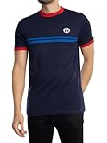 Sergio Tacchini Men's Supermac T-Shirt, Maritime Blue/Adrenaline Rush/Nautical, L