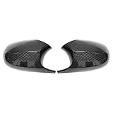HouYeen Black Carbon Fiber Rearview Mirror Cover Cap for B-MW 3 Series E90 E91 E87 LCI 2009-2011