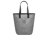 Mercedes-Benz Collection shopping bag in grey, felt shopping bag, colour: grey/silver, dimensions: approx. 26 x 14 x 40 cm, inner pocket with zip and snap hook, gray, 26 x 14 x 40 cm