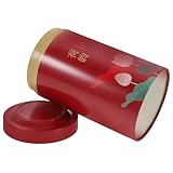 JECOMPRIS Metal Tea Canister Airtight Tea Jar Lid Red Vintage Style Small Tinplate Storage Container Coffee Beans and Snacks in Home Kitchen