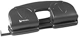 Rexel V412 4 Hole Punch, 12 Sheet Capacity, Adjustable Guide Bar, Metal, Black, 8309