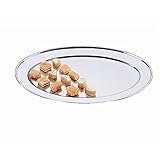 Olympia K362 Oval Serving Tray 10In/251mm Stainless Steel Platter, Silver
