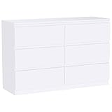 Vida Designs Denver 6 Drawer Chest of Drawers White – Modern Wooden Storage Unit